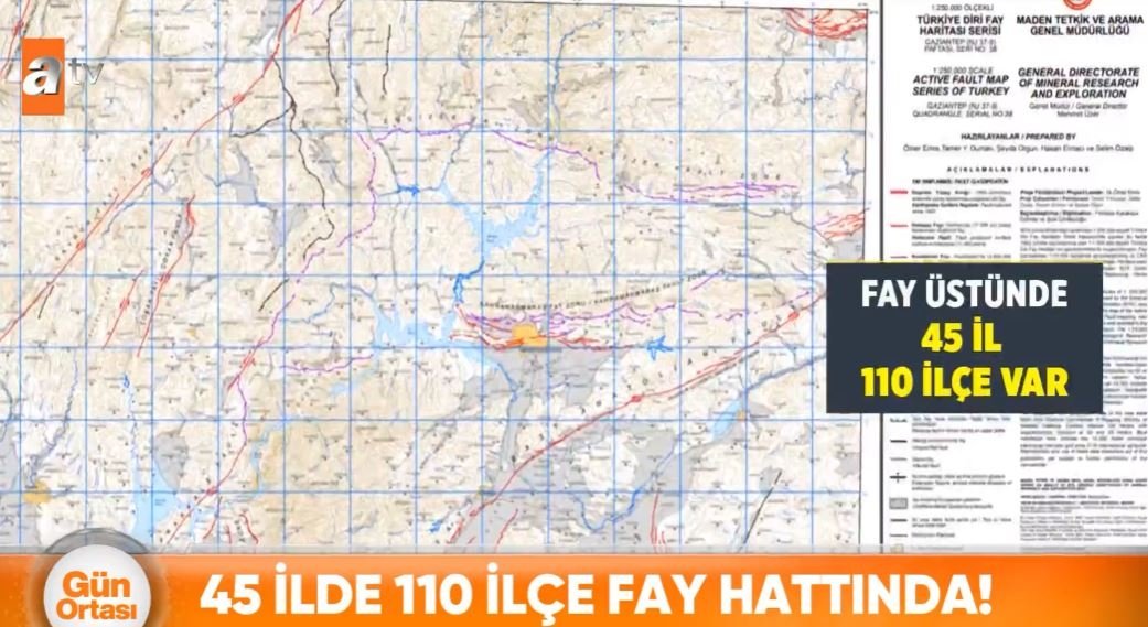 45 il 110 ilçe fay hattında