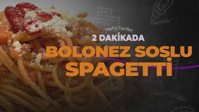 2 dakikada bolonez soslu spagetti