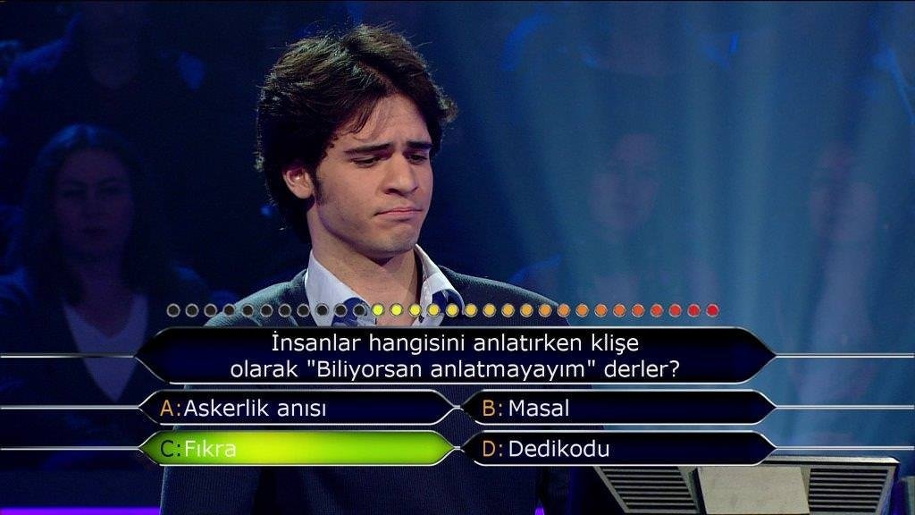 Milyoner'in 416. bölüm soruları