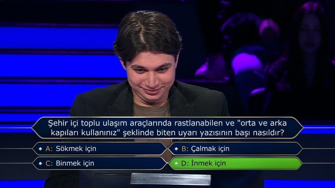 Milyoner son bölüm soruları... 