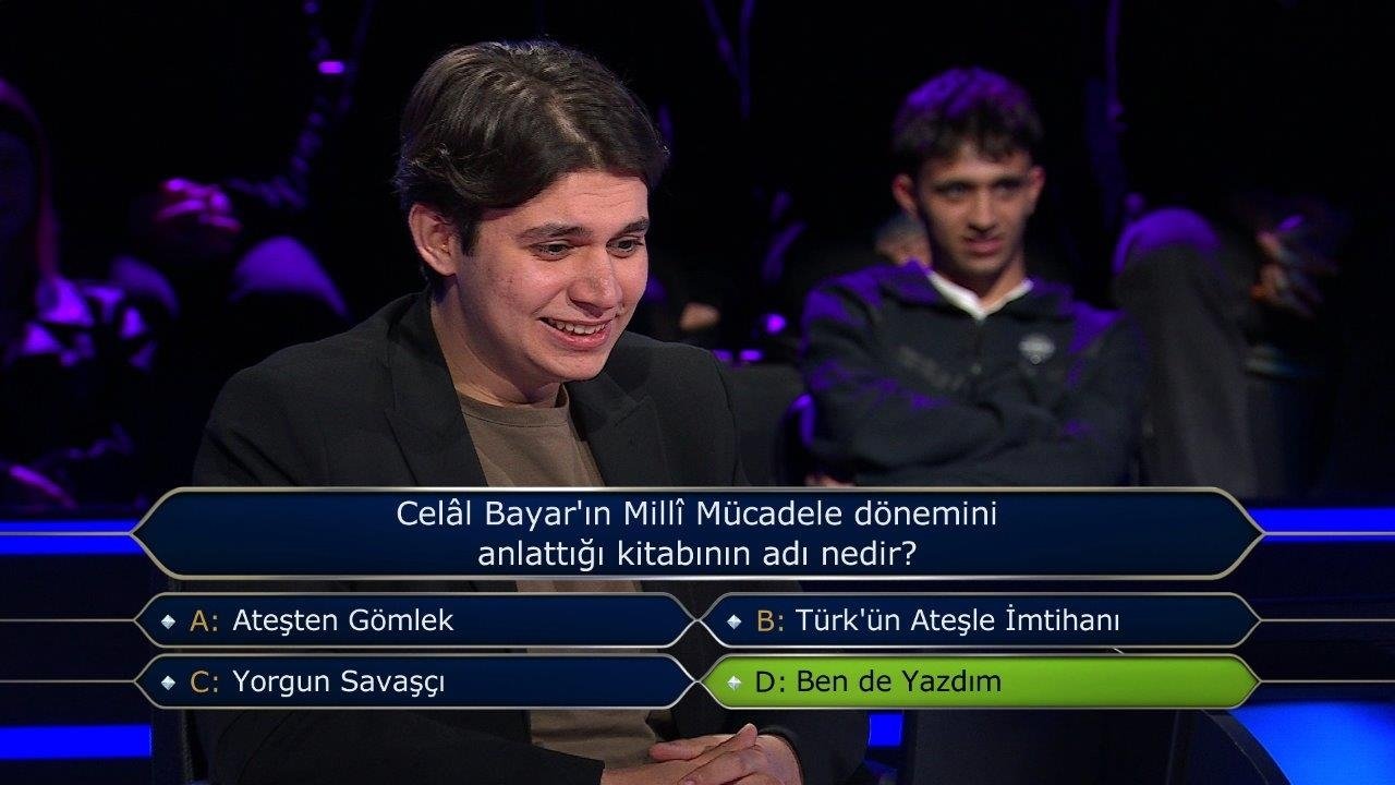 Milyoner son bölüm soruları... 