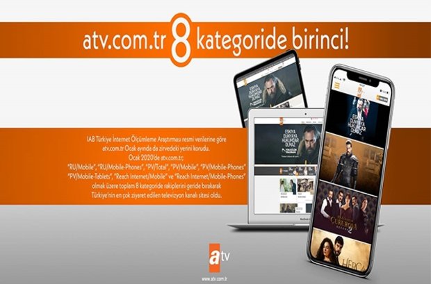 atv.com.tr 8 kategoride birinci!
