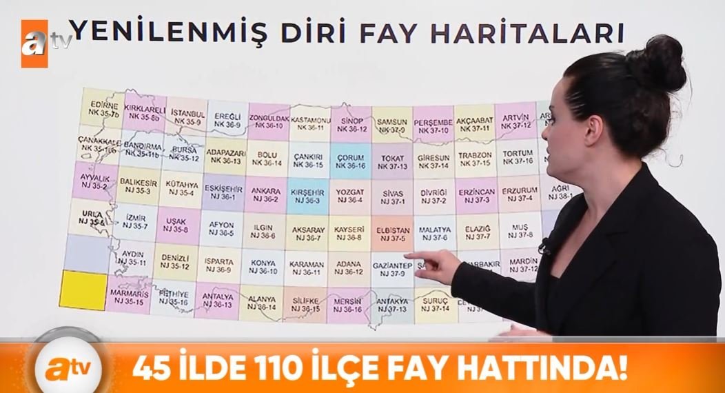 45 il 110 ilçe fay hattında